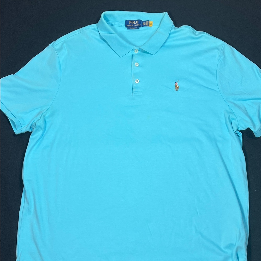 Polo by Ralph Lauren Men's Aqua Polo Shirt